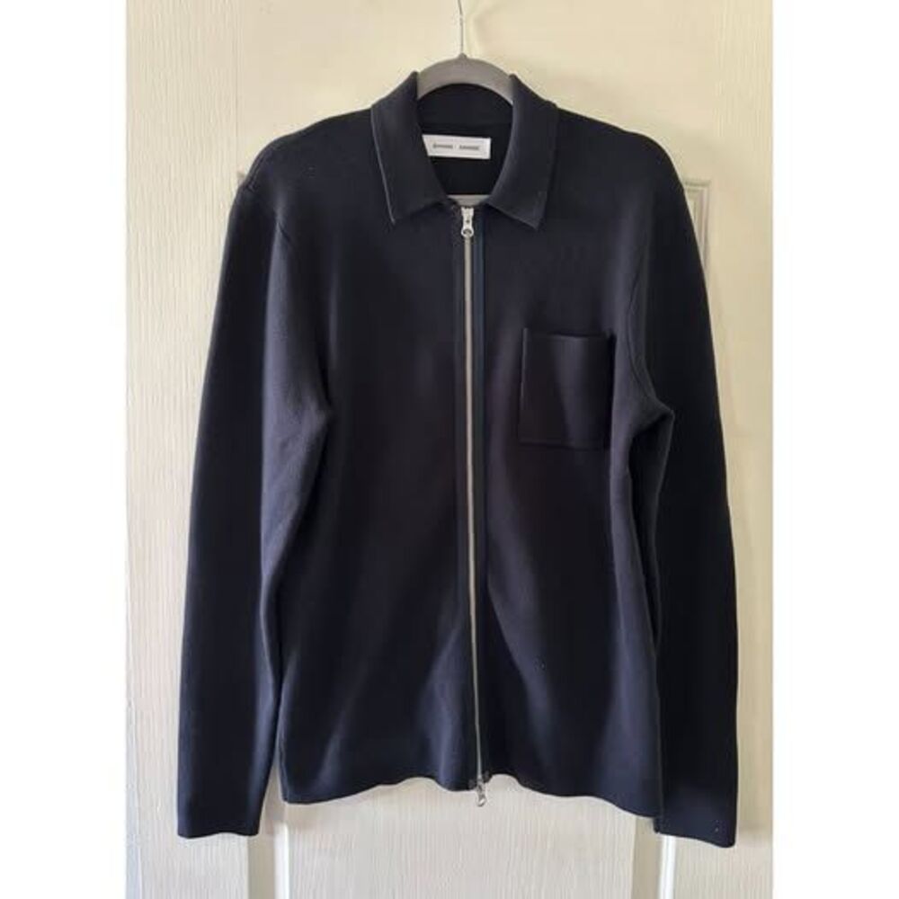 Samsoe Guna x Zip Core Knitwear Cardigan Navy/ Sky Captain Large